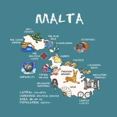 an illustrated map of australia with all the main things in it