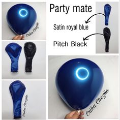 instructions for how to make a party mate blow - off balloon with satin royal blue