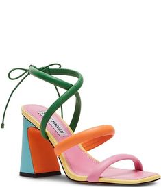 Steve Madden Punctual Leather Strappy Sandals | Dillard's Homecoming Heels, Colorful Heels, Ankle Wrap, Crazy Shoes, Dream Shoes, Dress Sandals, Casual Sandals, Dillard's, High Heel Pumps