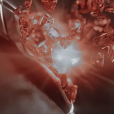 an abstract image of red crystals in the dark