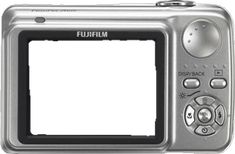 a silver digital camera with a white screen