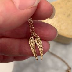 Delicate Gold Angel Wings With Pretty Feather Textured Detail. Necklace With Chain. This Is A Perfect Gift For Mom, Daughter, And Girlfriend. Chain 18 Inches With 2.5 Inch Extender. Material Content: Zinc Alloy With Gold Plated Gold Feather Necklace, Arrow Pendant Necklace, Angel Wings Necklace, Dainty Pendant Necklace, Antler Pendant, Cross Necklace Sideways, Wings Necklace, Delicate Gold Necklace, Gold Angel Wings