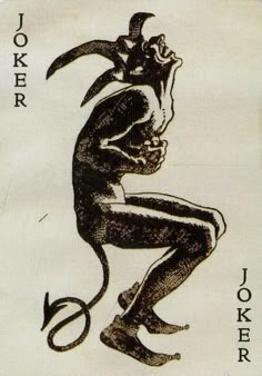 a joker playing card with the word joker on it's front and bottom corner