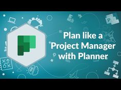 the project manager's guide to planner on a blue background with white and green icons