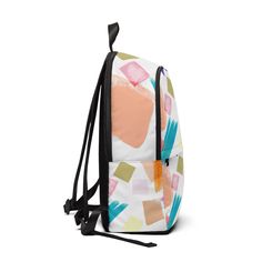 Fashion Backpack Waterproof Pastel Pattern. This fashion-forward backpack is crafted with trendy canvas and is designed to exude urban chic seamless style and functionality. Whether you're exploring the city streets, going to school, the gym, or jet-setting across the globe, this backpack caters to your every need with its sophisticated design and versatile features. From trendy accented style to modern minimalist touches, each this bag reflects impeccable craftsmanship and timeless appeal. This backpack offers something for every personality and occasion. Embrace the art of fashion with this must-have backpack bag that effortlessly combines practicality with high-end style. Made of 15.5 oz. Soft Nylon Lightweight and waterproof Adjustable shoulder straps Perfect for school, work, or activ Modern Backpack For Daily Use And Back To School, Trendy Waterproof Backpack For Everyday, Urban Backpack For Daily Use Rectangular, Trendy Waterproof Everyday Backpack, Urban Backpack For Everyday Use And Back To School, Urban Rectangular Backpack For Daily Use, Casual Rectangular Nylon Backpack, Rectangular Summer School Backpack, Trendy Rectangular Backpack For Commuting