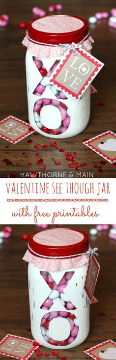 valentine jar with free printable tags