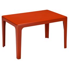 an orange plastic table on a white background