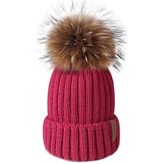 Item Type: Winter Hat
 	Gender: Women
 	Pattern Type: Solid
 	Material: Fur, Wool, Acrylic
 	Style: Casual
 	Diameter: 15 cm Fur Pom Pom Hat, Girl Beanie, Garnet Red, Winter Knit Hats, Knitted Beanie, Winter Hats Beanie, Women's Beanie, Fur Hat, Hat For Women