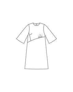 a line drawing of a dress with short sleeves