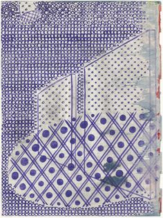 a piece of cloth with blue and white designs on it