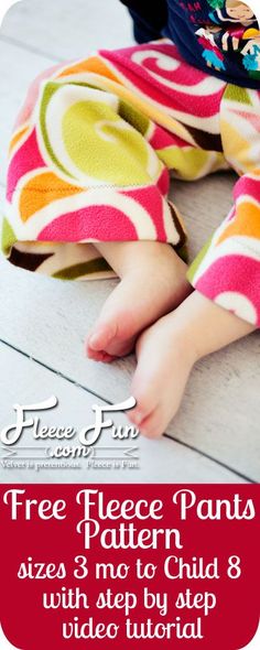 Free Child's pants sewing pattern. It comes with a video tutorial - love those! Great DIY idea for winter sewing. Love this fleece sewing project. Perfect free child pants patterns Fleece Sewing Projects, Pants Patterns, Fleece Projects, Couture Bb, Winter Sewing, Sewing Fleece, Trendy Sewing, Pants Sewing Pattern, Kids Fleece