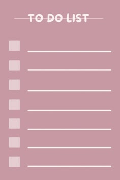 a pink to do list with white lines