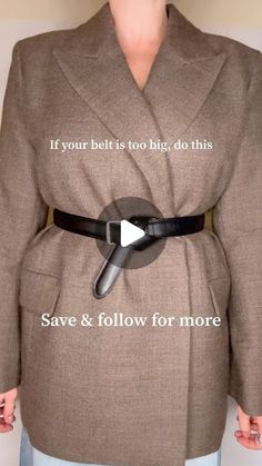 Olesya Schuler | Personal Stylist on Instagram: "Belt hack we all needed 🕺🏻

#stylehacks #stylehack #stylinghacks #stylingtips #stylingtipps #styleinspo #belthack #stilberatung" How To Tie A Belt On A Coat, How To Wear Belt Without Belt Loop, Belt Too Long, Belt Too Big Hack, Belt Hacks, Too Long Belt Hack, Scarf Tips, Outfit Hacks