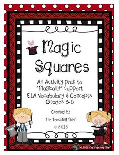 an activity pack to teach children how to use the magic squares for reading and writing