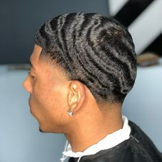 Wave Taper Fade, High Taper Waves, Wave Haircut Women, Straight Hair Waves, Men Short Hair Fade, Cornrow Styles For Men