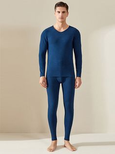 Specification : Color: Green, Blue, Red, Coffee, Grey, Black Size: S, M, L, XL, 2XL, 3XL Material: Nylon, Silk, Wool Style: Casual, Home, Comfortable Season: Spring, Autumn, Winter Item Type: Thermal Sets Package included: 1*Set Blue Long Sleeve Sleep Sets, Casual Blue Sleepwear For Winter, Blue Loungewear Sets For Winter, Blue V-neck Sleep Set, Blue Stretch Sets For Winter, Blue V-neck Sleepwear Set, Blue Stretch Sleepwear Sets, Blue Crew Neck Loungewear Set, Fitted Blue Winter Sleepwear