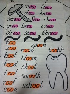 a piece of paper with words written on it and toothbrushes in different colors