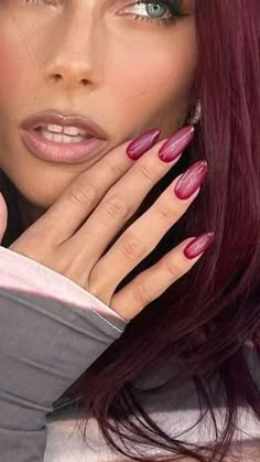 Airbrush Nails, Edgy Nails, Classy Acrylic Nails, Burgundy Nails, Classy Nails