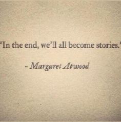 an old typewriter with the words i'm the end, we'll become stories