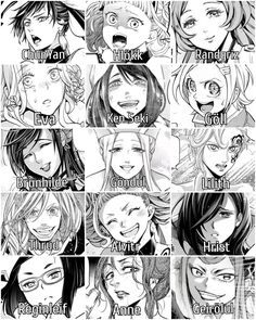 the many faces of an anime character