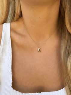 Personalize your style with our Puffy Initial Charm Necklace, crafted from 14k gold. Featuring a puffy initial charm on a 16" adjustable chain, this necklace adds a playful yet sophisticated touch to any outfit. Perfect for layering or wearing solo, it’s a chic way to celebrate your individuality or gift someone special with a personalized keepsake. Cute Initial Necklaces, Everyday Diamond Initial Pendant Necklace, Everyday Fine Jewelry Charm Necklace With Initial Pendant, Fine Jewelry Everyday Charm Necklace With Initial Pendant, Everyday Fine Jewelry Initial Pendant Necklace, Fine Jewelry Initial Pendant Necklace For Everyday, Everyday Fine Jewelry Initial Necklace, 14k Gold Initial Pendant Necklace, 14k Gold Filled Initial Pendant Necklace