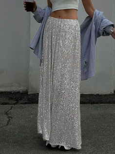 ⚡Buy 2024 Glittering Sequin Maxi Skirt Silver S under $38.00 in Skirts at AnotherChill.com Online. Style: Casual/Street/Sweet/Vintage/Sexy. Fabric Content: Polyester. Fit Type: Loose Fit. Length: Maxi Skirt. ✓2024 S/S OUTFITS. Check reviews and buy Glittering Sequin Maxi Skirt today. Sequin Maxi Skirt, Casual Holiday Party, Maxi Sequin Skirt, Glitters Skirt, Dress Silver, Sequin Maxi, Maxi Skirts, Outfit Combinations, Green Day