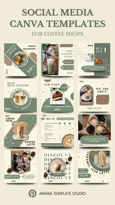 social media canvas templates for coffee shops