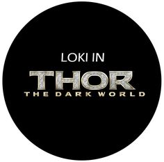 the dark world logo is shown on a black circle with white lettering that reads,'loki