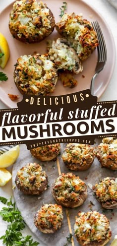 Stuffed Mushrooms, Gameday food, Gameday appetizer recipes Vegetarian Stuffed Mushrooms, Classic Stuffed Mushrooms, Portobello Mushrooms Stuffed, Vegetarian Finger Food, Stuffed Mushrooms Vegetarian, Gameday Food, Beans And Cheese, Mushrooms Stuffed