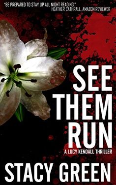 a book cover for see them run with a white flower on the front and red background