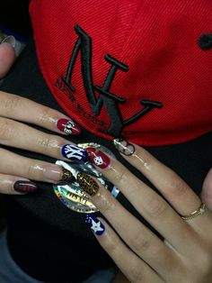 cool girl nail inspo trendy nails Nails Pictures Aesthetic, Kanye Inspired Nails, Streetwear Fashion Nails, Streetwear Nails Short, Rappers Nails, Bapesta Nails Designs, Hip Hop Nails Design, Nail Inspo Tyler The Creator, Chief Keef Nails