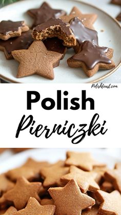 polish pretzels on a plate with chocolate frosting and sprinkles