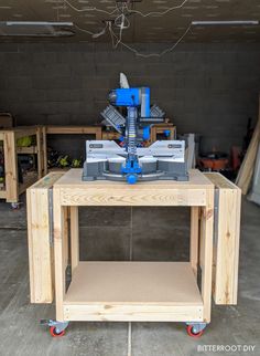 a workbench made out of plywood and wood with tools on the table