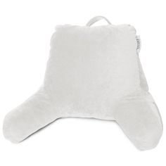 a white pillow that is shaped like an eye pillow with a zipper on the side