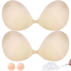 PRICES MAY VARY. Strong Stickiness & Comfort: The APOWUS sticky bras for women push up is crafted with natural plant silicone adhesive for excellent adhesion. Your sticky boobs won't slip off but keep your girls in a good posture without causing any discomfort Breathable & Lightweight: This strapless bras for women is designed to be soft and no show under low-cut clothing. The holes allow for excellent permeability and gentle care for your breasts. Even if you wear it all day, this ultra-lightwe Sticky Bras, Strapless Bras, Strapless Backless Bra, Invisible Bra, Cut Clothes, Sticky Bra, Lounge Lingerie, Adhesive Bra, Good Posture