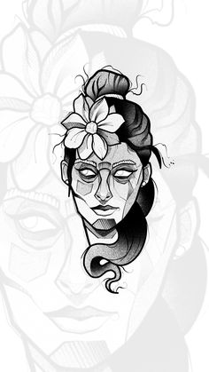 a woman's face with flowers in her hair and the word love written on it