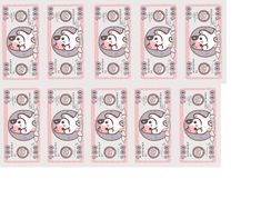 the back side of a set of stamps with cartoon characters on them