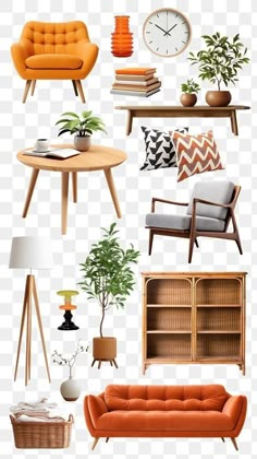 an assortment of different furniture and decor items