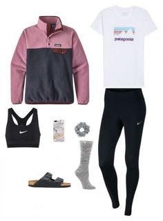 "Patagonia outfit #2" by brienna-578 on polyvore featuring patagonia nike ugg birkenstock natasha and recover. " #fashion #vscoturkey #wintersport #winter #sport #fashion Outdoorsy Outfit, Fashion Outfits Winter, Relaxed Outfits, Casual Sporty Outfits, 2019 Outfits, Adrette Outfits, Patagonia Outfit, Preppy Life, Hiking Outfits