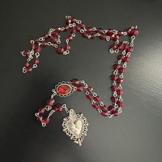 Red heart rosary necklace 
In excellent condition 
Handmade originally purchased off Etsy for $44

Handmade, goth, hippie, heart, sacred heart, Milagro Heart Milagro, Goth Hippie, Rosary Necklace, Valentine's Day Outfit, Sacred Heart, Rosary, Red Heart, Women's Jewelry, Outfit Of The Day