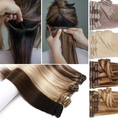 High Quality Human Hair Clip In Extensions100% HUMAN REMY HAIR, FREELY STYLING ,Soft, tangle free, shedding free, can be washed & dyed, curled & straightened (temperature need below 356 degrees Fahrenheit / 181 degrees for a little time). Note that light color can be dyed to darker, and the darker can be bleached to light. Item Specifications8 pcs per pack full head set ,Each pack includes: 2pcs of 8 inches wide 3 clips in weft, 2pcs of 6 inches wide 3 clips in weft, 2pcs of 4 inches wide 2 clip Red Hair Straight, Brown Hair Straight, Hair Extensions Ideas, Mixed Color Hair, Color Hair Extensions, Wine Red Hair, Real Hair Extensions, Human Hair Clip Ins, Creative Hair