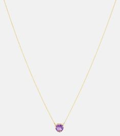 Lilac Heart, Color Name, Yellow Gold Jewelry, Gold Charm Necklace, Rose Necklace, White Necklace, Diamonds And Gold, Amethyst Purple, Purple Lilac