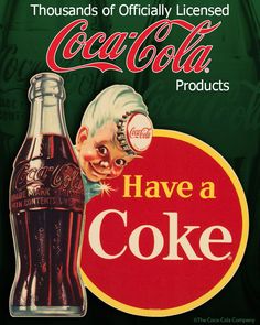 an advertisement for coca - cola has been altered