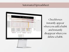 an automated spreadsheet is displayed on a computer screen