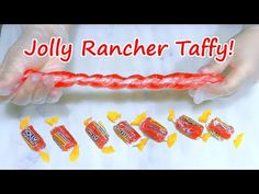 an advertisement for jelly rancher taffy