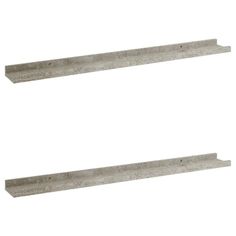 two concrete shelves are shown against a white background