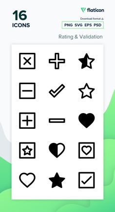 the icons are displayed in black and white for each individual to use on their designs