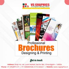 an advertisement for brochures designing and printing