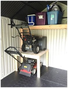 an image of a garden shed with the text genius garden shed organization ideas on it