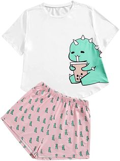 Cute Comfy Pjs Aesthetic, Angel Cowboy, Pajama Set White, Best Pjs, Shorts Pajama Set, Cute Pjs, Cute Sleepwear